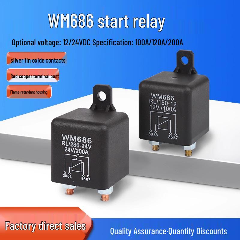 12V/24V Universal Car Starter Relay 100A/200A High Power Normally Open WM686