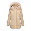 Womens Winter Long Parka Fleece Lined Cotton Coat With Faux Fur Hood Plus Size Warm Outerwear