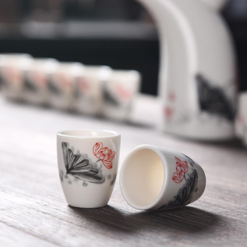 Ceramic Wine Set Half A Catty Small Wine Jug Wine Dispenser Baijiu Cup Yellow Wine Cup Chinese Sake Customization