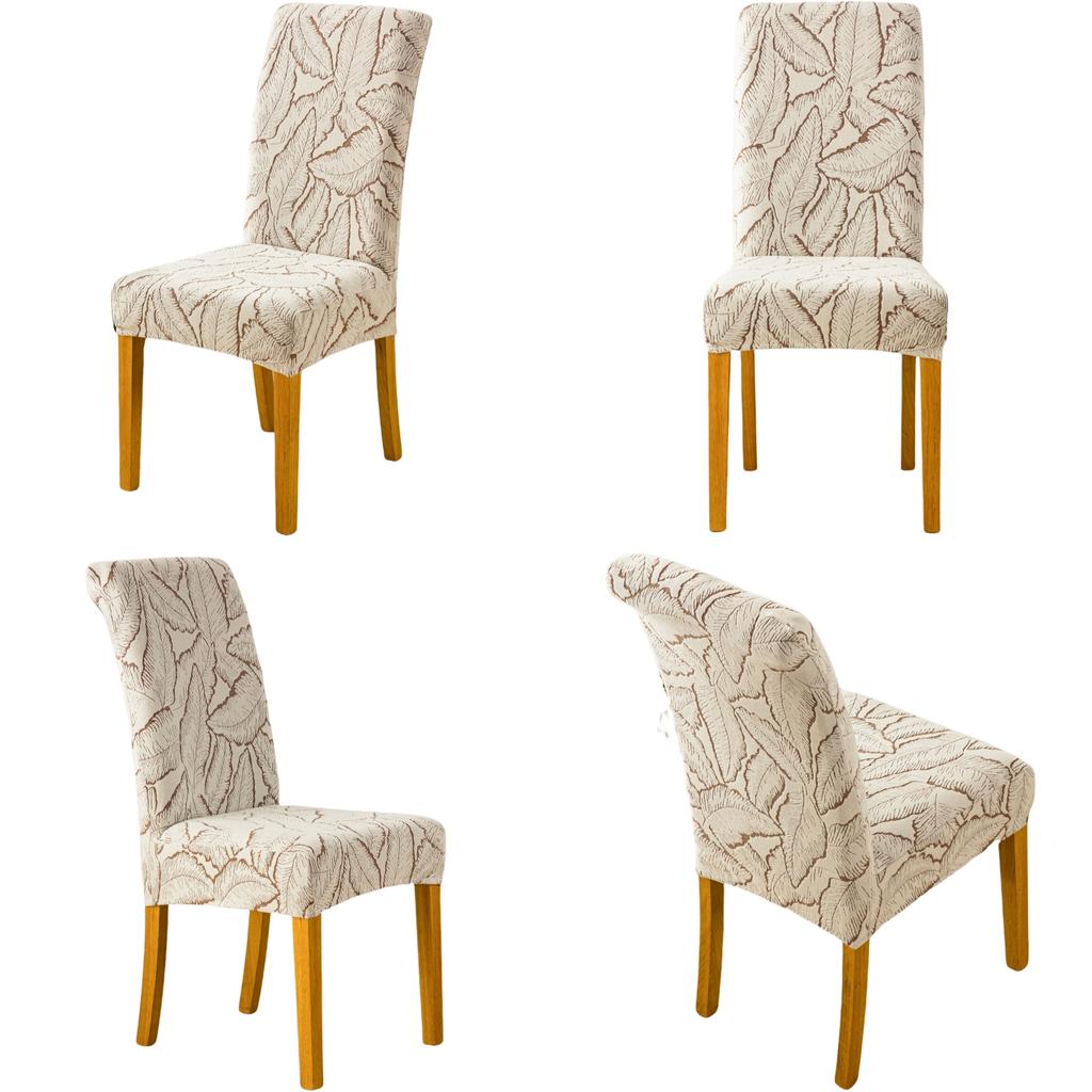 Leaf Jacquard Stretch Dining Chair Covers Removable Washable Chair Slipcovers Kitchen Parsons Chair Protector Wedding Decor