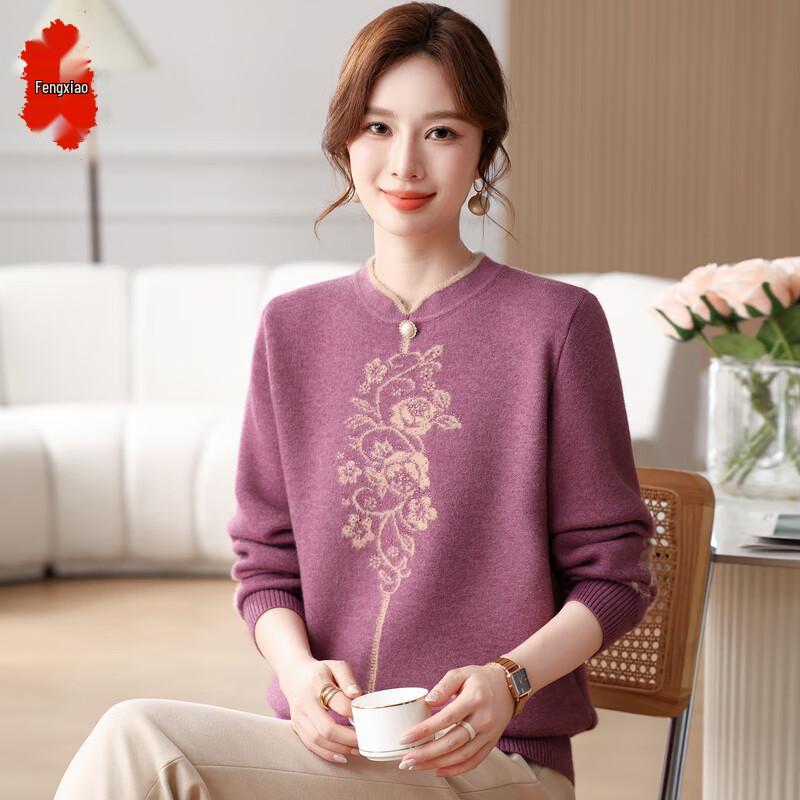 

Fengxiao Women s Elegant Long Sleeve Knit Sweater 4XL