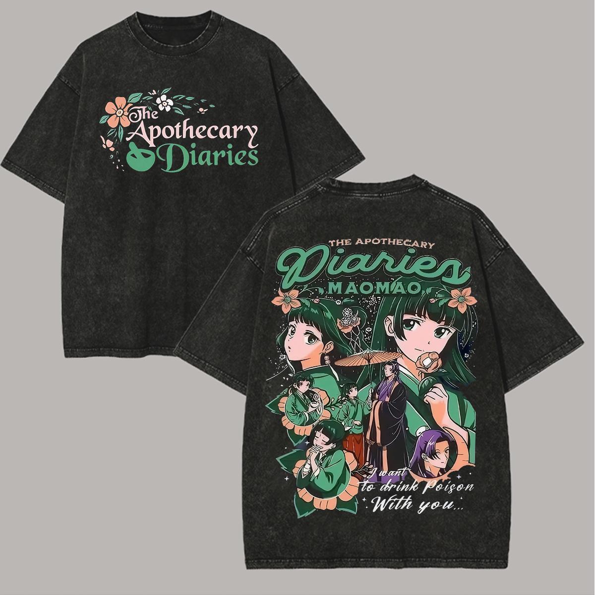 

The Apothecary Diaries Maomao Anime Lover Washed T-shirt Year round clothing high quality personality Clothes Plus Size Unisex New Model Couples tee L