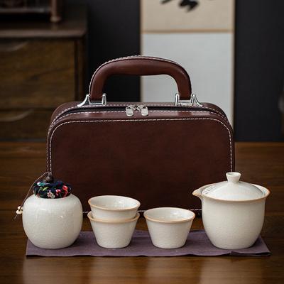 Small Fresh Travel Tea Set, Convenient Storage Bag, Ceramic Express Cup, Two or Three Cups of Tea Cans