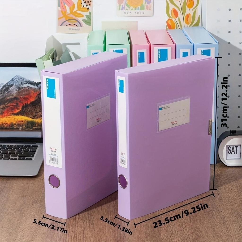 A4 Pastel Plastic File Folders - Heavy-Duty High Quality Document Organizer with Snap Closure, Multi-Color Assortment for Office