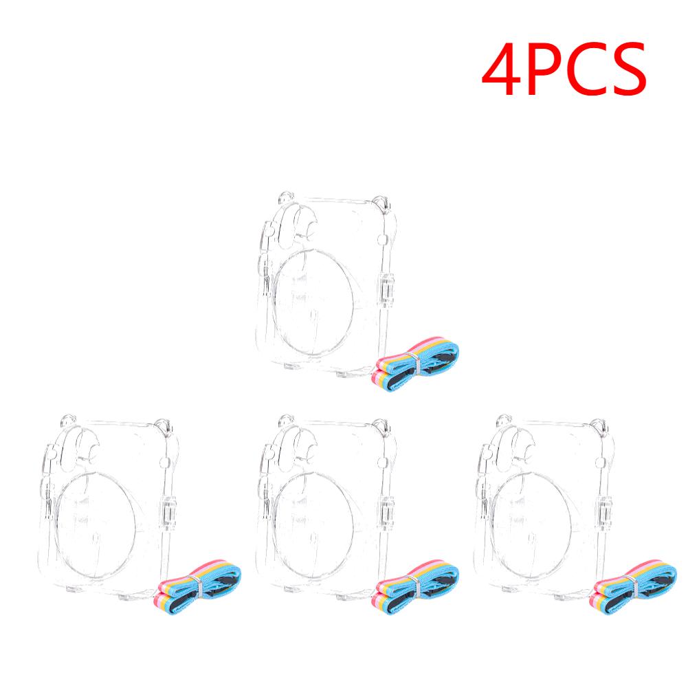 2-5PCS Mini Camera Case PC Crystal Camera Bag with Shoulder Strap Protective Shell for Fujifilm Instax Mini 12 Wear-Resistant