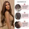 Women's 66cm Hair Brown Long Curly Hair T-shaped Front Lace Rose Hair Net Headwear Pure Hand Woven Lace Wigs Kanekalon Wig