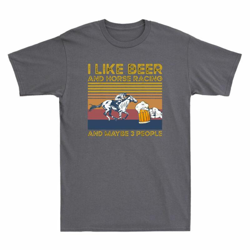 Vintage Black Tshirt Horse Beer 3 And And People Like Maybe Racing Unisex Retro I