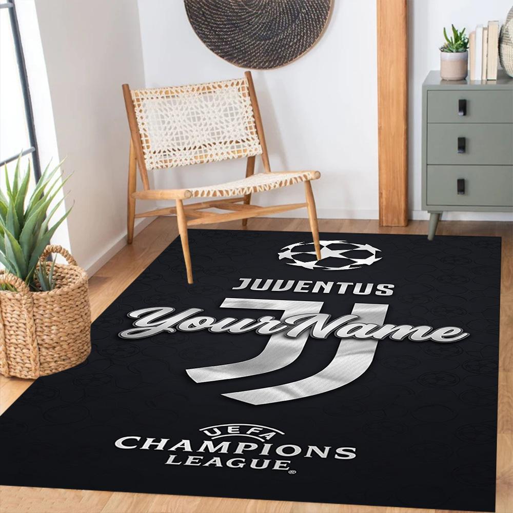 Juventus Customized Name Area Rug Design for Hallway Bedrooms Kitchen Living Rooms Antislip Carpet Decorate Offices Perfect Gift for Friends & Family