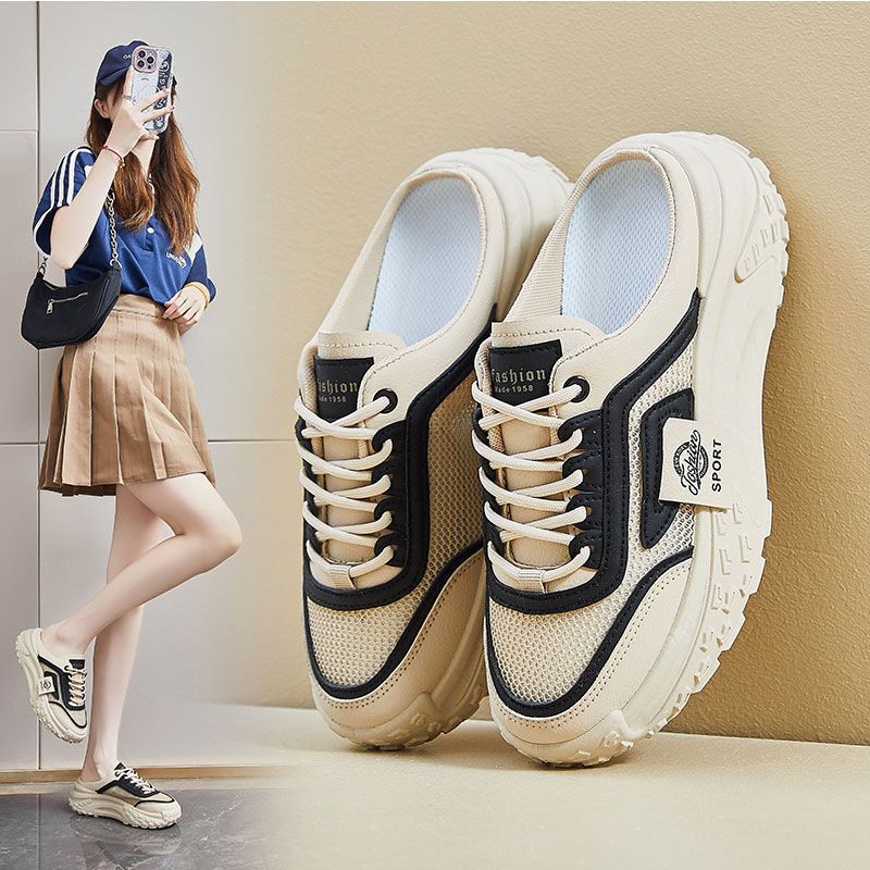 Baotou Slippers Women's Summer Outer Wear Fashion 2025 New Models with Skirts, Thick-bottomed Sandals, Pregnant Women Breathable, Lazy Half-drag