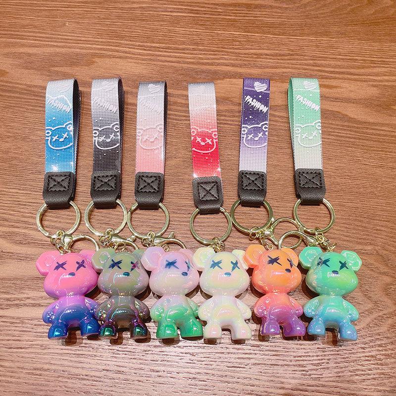 Acryl Cartoon Graffiti Bär Schlüsselanhänger Kreative Puppe Damen Taschenanhänger Niedlicher Auto Schlüsselanhänger Weihnachts Geburtstagsgeschenk