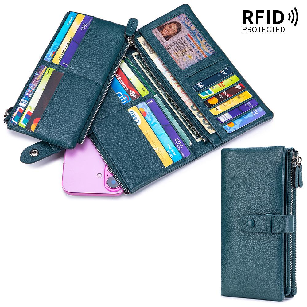 Long Clutch Bag, Soft Leather, Multi-function Wallet, Large-capacity Mobile Phone Bag, Multi-card Position, Removable Card Bag.