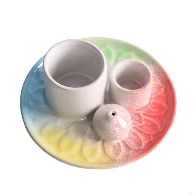 Ceramics Tray with Multifunctional Incenses Burners Accessories Set HX6C