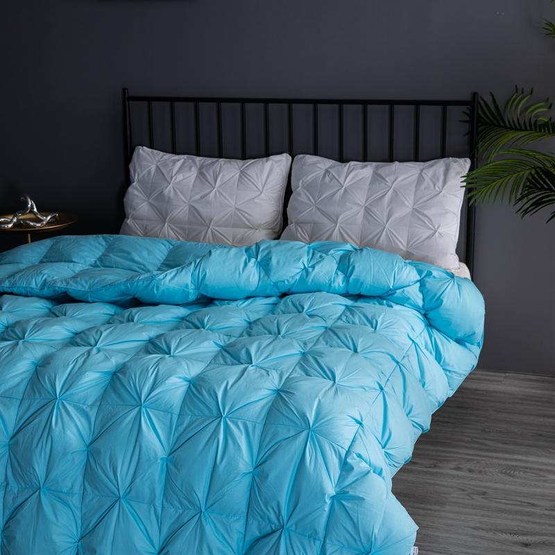 Ultra-Warm Goose Down Comforter, Pinch Pleat Duvet Insert, Lightweight Fluffy Duvet for All Season, Premium 100% Cotton Shell