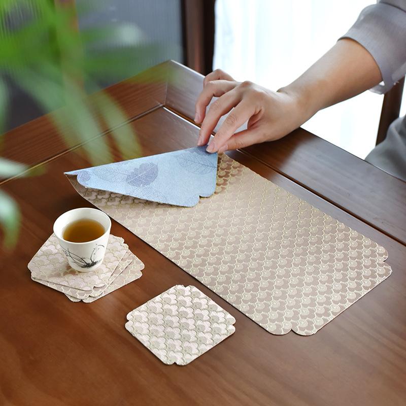 Chinese Style Tea Towel Vintage Coaster Table Mats for Tea Drink Heat Insulation Anti-slip Placemats Home Decoration Accessories