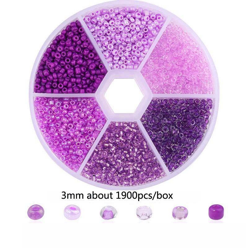 2 3mm Szklane Koraliki Millet Zestaw Kombinowany Ręcznie Robione DIY Domowe Koraliki Nawlekane na Rękę Naszyjnik z Wisiorkiem Zestaw Naszyjników Pudełko Koraliki do Wyrobu Biżuterii