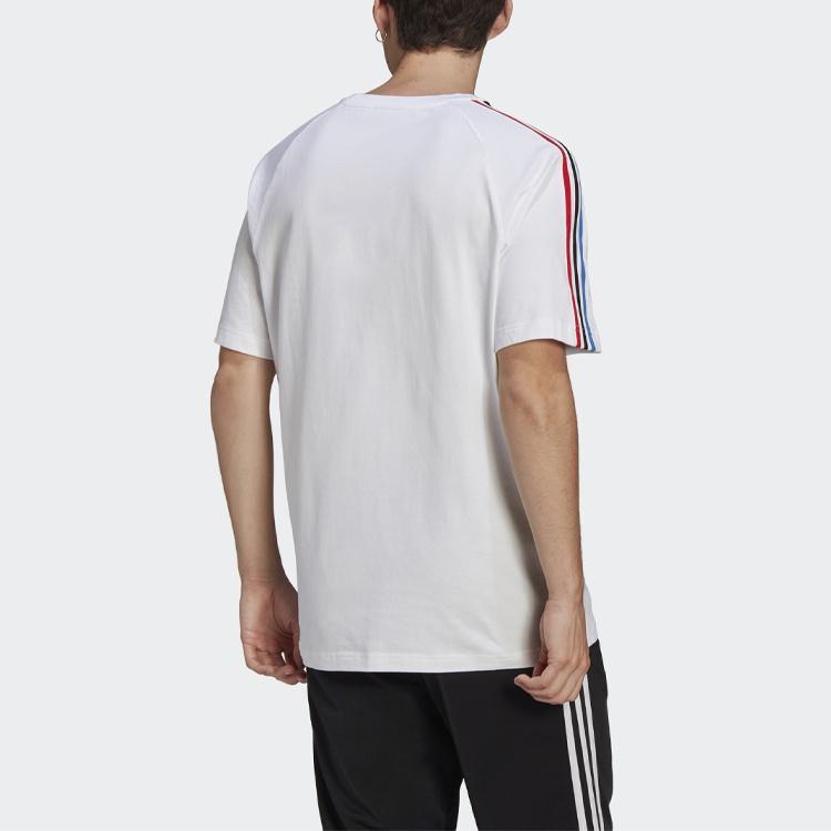 adidas originals MENS Tricol Logo Printed Crew Neck Short Sleeve White Men's GQ8921