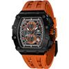 Tonneau Shape Business Watch Men 5 ATM Water Resistant Stainless Steel Luxury Fashion Casual