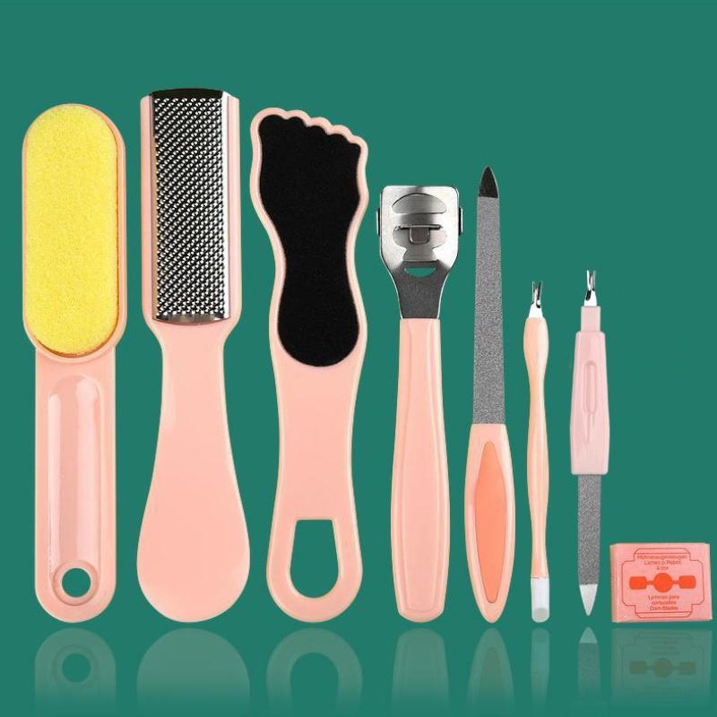 8pcs/Set Pedicure Kit Stainless Foot Care Callus Remover Scraper Pedicure Rasp Tools Manicure Nails