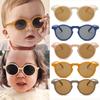 New Vintage Frosted Round Sun Protection Sunglasses for Baby Girls Kids UV400 Acrylic Fashion Glasses Outdoor
