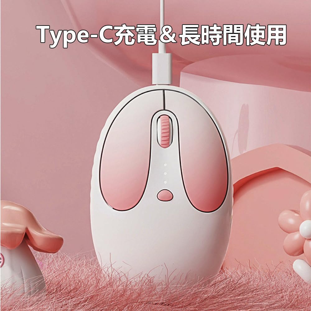 Wireless Bluetooth Compatible with Windows and Microsoft Surface Tablets Mouse, & 2.4G USB, Dual-Device Connection, Quiet, Type-C Rechargeable,