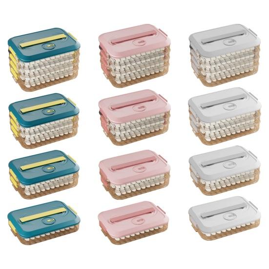 Cutie de găluște Recipient de depozitare cu mâner, de calitate alimentară, fără BPA, antiaderent, stivuibil, pentru gustări, cu capac.