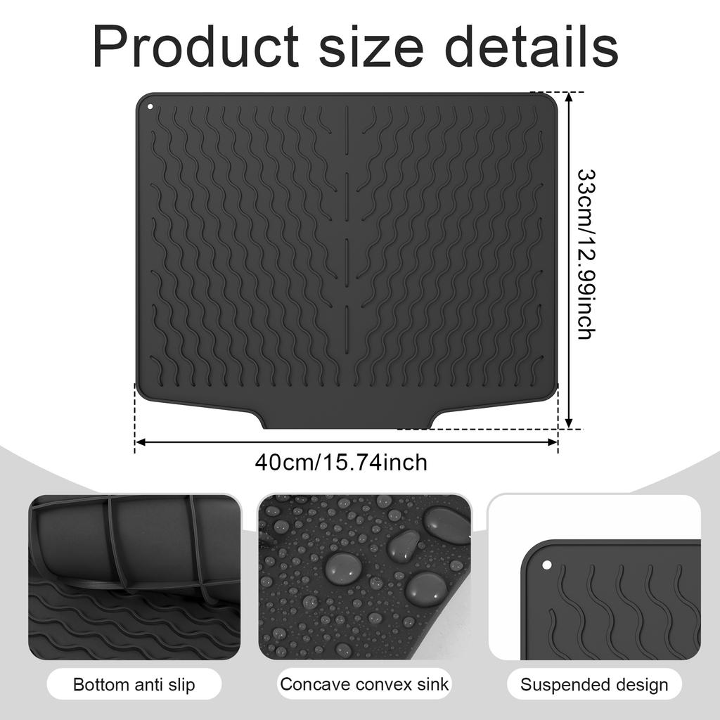 Silicone Drain Pad Drying Mat Pot Dish Drain Mat For Kitchen Tableware Non-slip Mats Anti-scald Coaster Kitchen Counter Utensils
