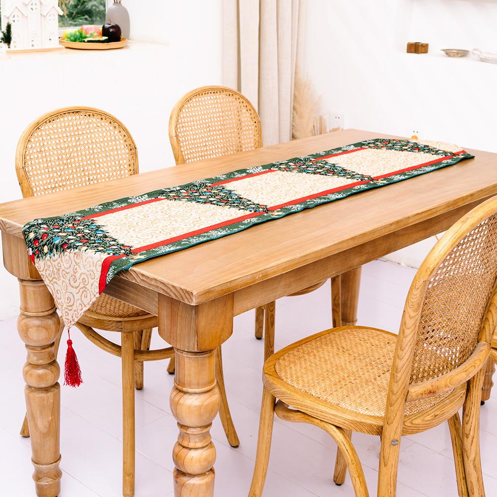 Christmas Knitted Tablecloth With Embroidered Snowman And Festive Decor For Holiday Dining