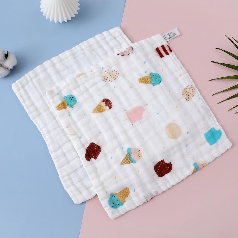 High-Density Pure Cotton Baby and Toddler Towel Set: Cartoon Drool Bib & Thin Hand Towel