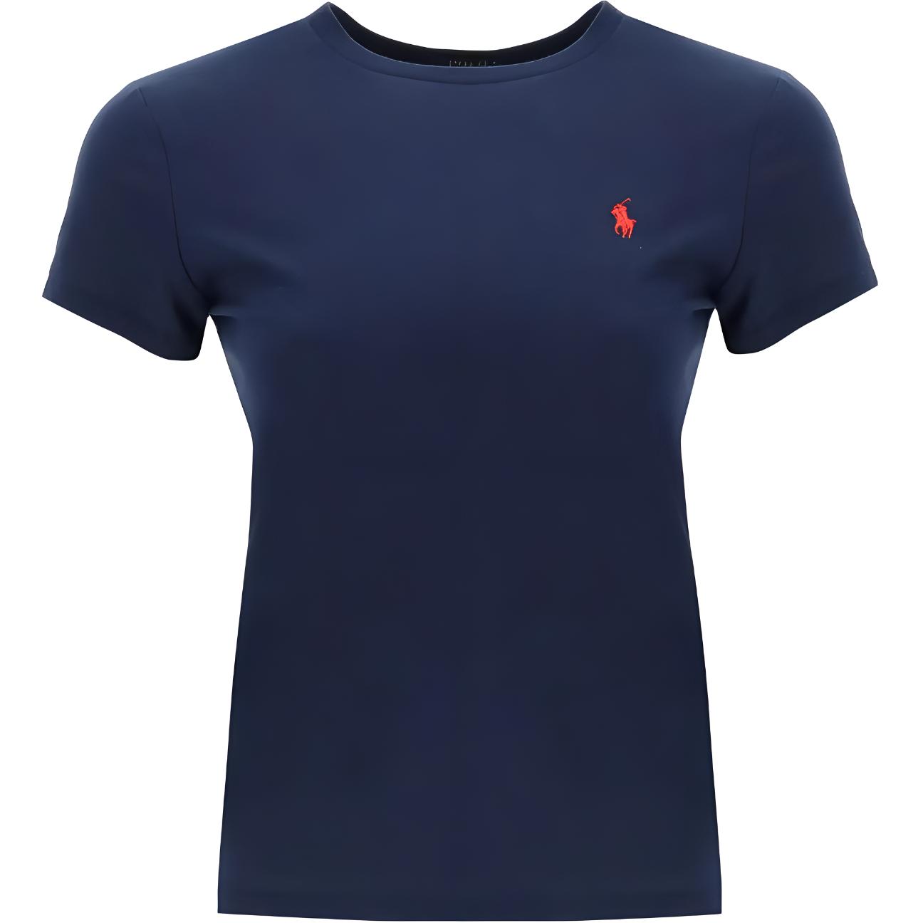 

Polo Ralph Lauren Ss23 Solid Logo Вышитый круглый вырез короткий рукав футболка женские футболки синий 211898698-006 S