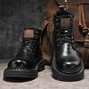 Men's Retro High-Top Martin Boots – Lightweight, Breathable, British Style Motorcycle and Work Boots for Autumn/Winter.