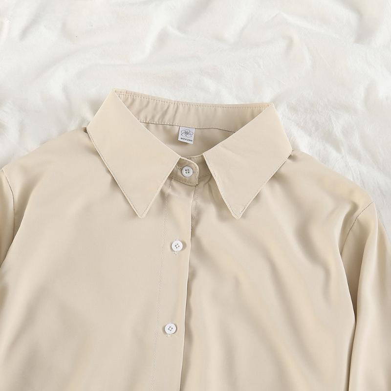 Dámská šifonová košile Klasické Retro Korejské Office Lady Elegantní oversized neformální topy