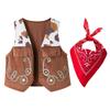 Kids Costume Set for Boys - Western Sheriff Outfit with Vest & Hat for Halloween Party & Dress Up