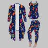 Plus Size Floral Print 3 Piece Outfit, Long Sleeve Open Front Cardigan Cami Top Leggings Set for Women