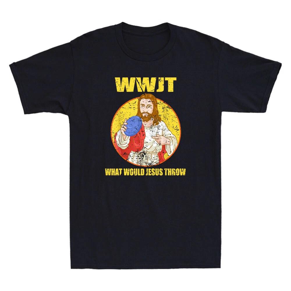 Disc Golf WWJT What Would Jesus Throw Funny Frisbee Golf Vintage Men s T-Shirt S