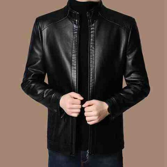 

Men s Winter Leather Jacket with Fleece Lining - Mid-Aged & Elderly. 2XL for 135-155 jin