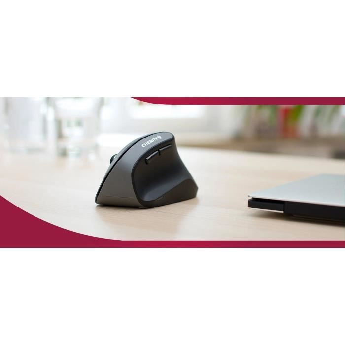 Souris sans fil ergonomique - CHERRY MW 4500 - Pour soulager le poignet avec inclinaison à 45° - Noir