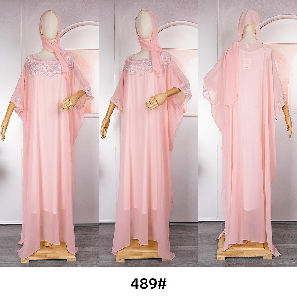 Afrikanisches Chiffon-Zweiteiler-Kleidset für Damen in Übergröße