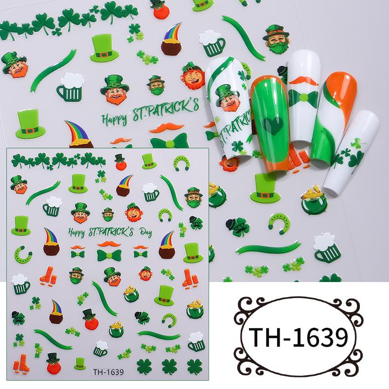 Zhengxiang St. Patrick's Day Clover Nail Art Stickers - DIY Adhesive INS Style