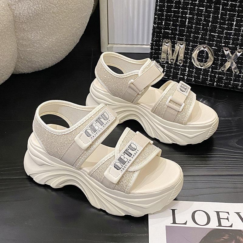 Platform Sandals Women's Outer Wear Summer New Muffin Heightening Shoes Versatile Sports Casual Beach Shoes