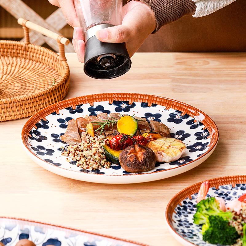 Retro Ceramics Dishes and Plates Fired At High Temperatures Are Suitable for Microwave Ovens and Dishwashers