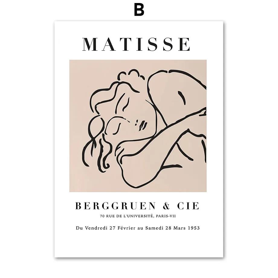 Matisse Picasso Minimalist Gallery Modern Minimalist Wall Art Print Canvas Painting for Living Room Modern Home Decor