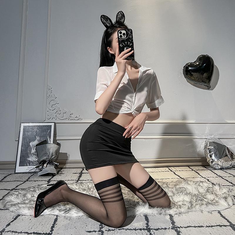 

Сексуальное женское полосатое черное чулочное белье для ног, облегающие чулки, высокие сексуальные носки-боди one size fits all чёрный