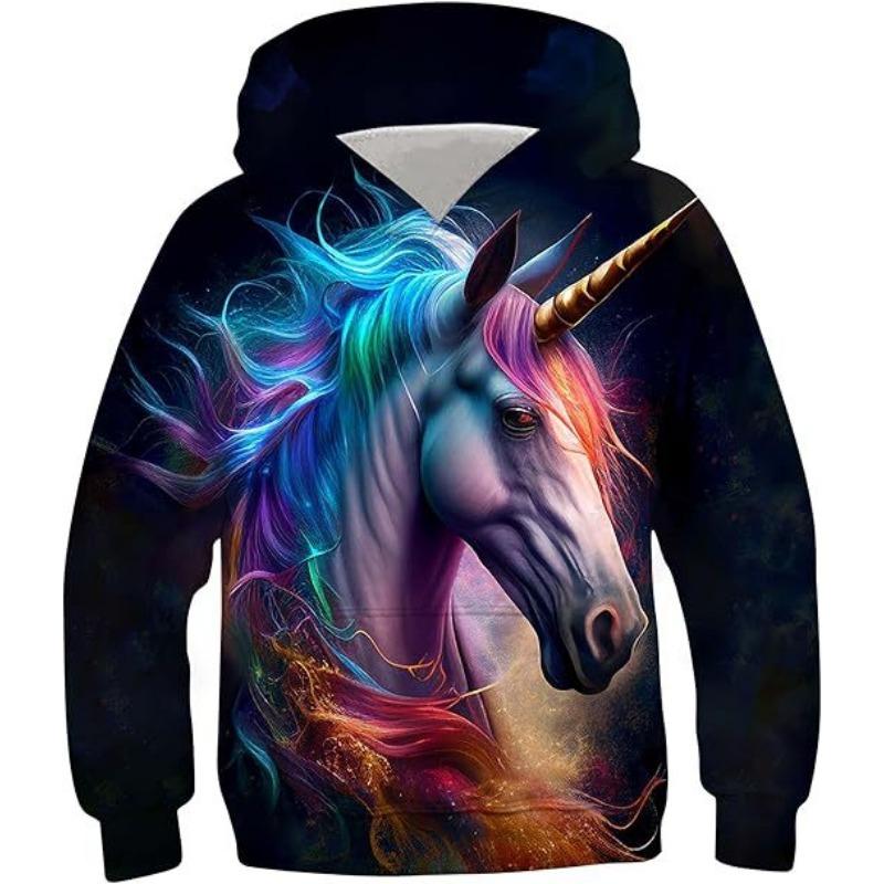 Podzimní Barevný Kreativní Vzor 3D Tištěné Mikiny Módní Ležérní Sportovní Dlouhý Rukáv Dětské Chlapecké Mikiny s Kapucí