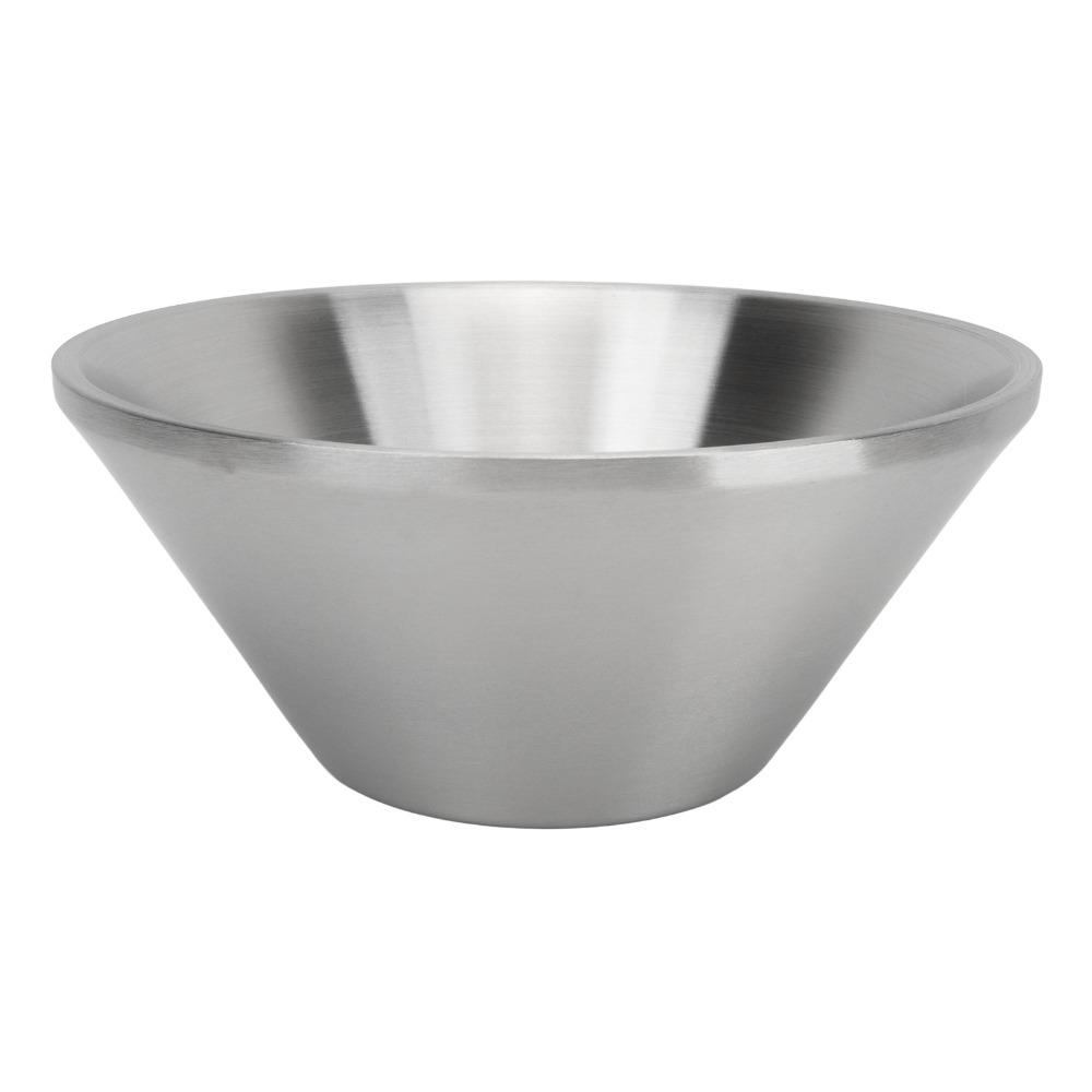 Stackable Rustless Steel Rice Bowl Double Layer Conical Noodle Bowl Thickened Smooth Shaved Ice Bowl Shaved Ice