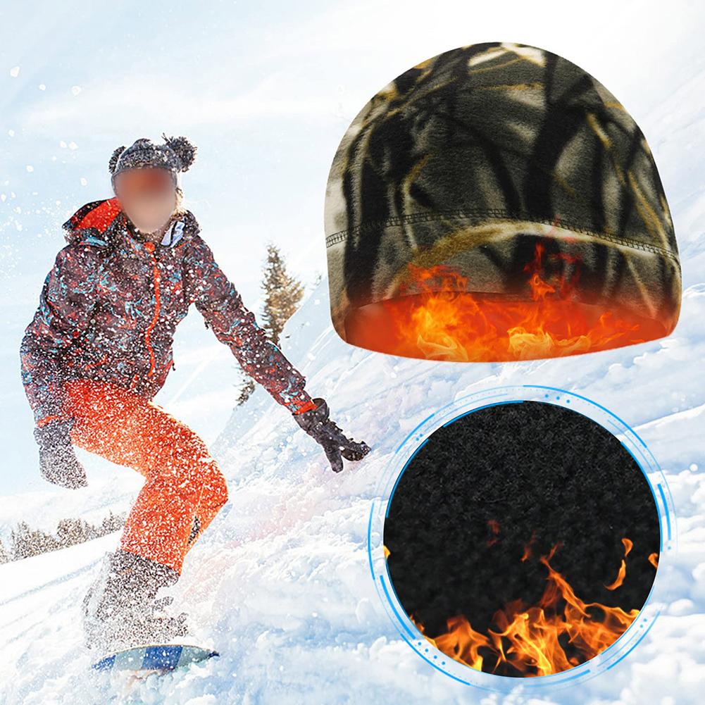 Snowboarding Compatible Sports Fleece Windproof Beanie Running Friendly