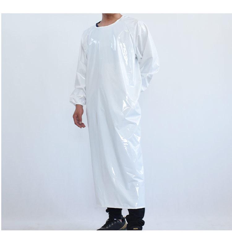 Livsmedelsgodkänd TPU Vattentät och Oljebeständig Syrabeständig Arbetsförkläde med Lång Ärm för Slakteri