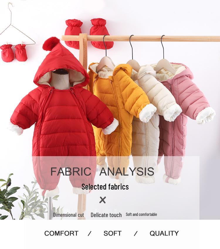 YY Baby Autumn/Winter Velvet Onesie Set - Thickened Warm Newborn Romper