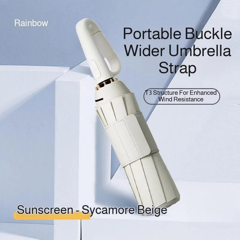 Ring Buckle Automatic Umbrella - Extra Large, Thickened, Reinforced Dual-Purpose Folding Umbrella for Two, Sunshade & Rainproof