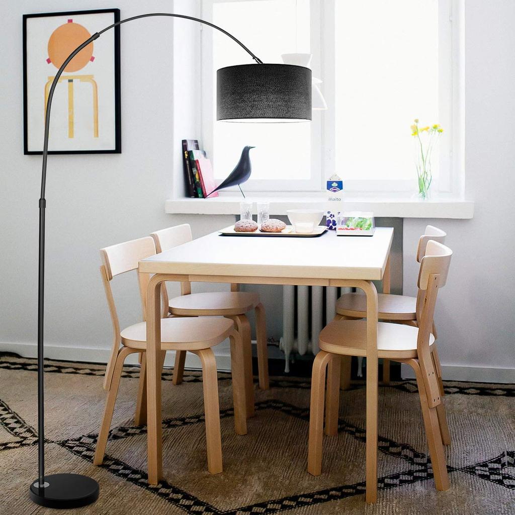 Floor Lamp, 3-Level Dimmable, WhiteWarm White, Fishing Shape, Assembled, Light Stand, Suitable for Studying, Working, Reading, Living Room & Bedroom,