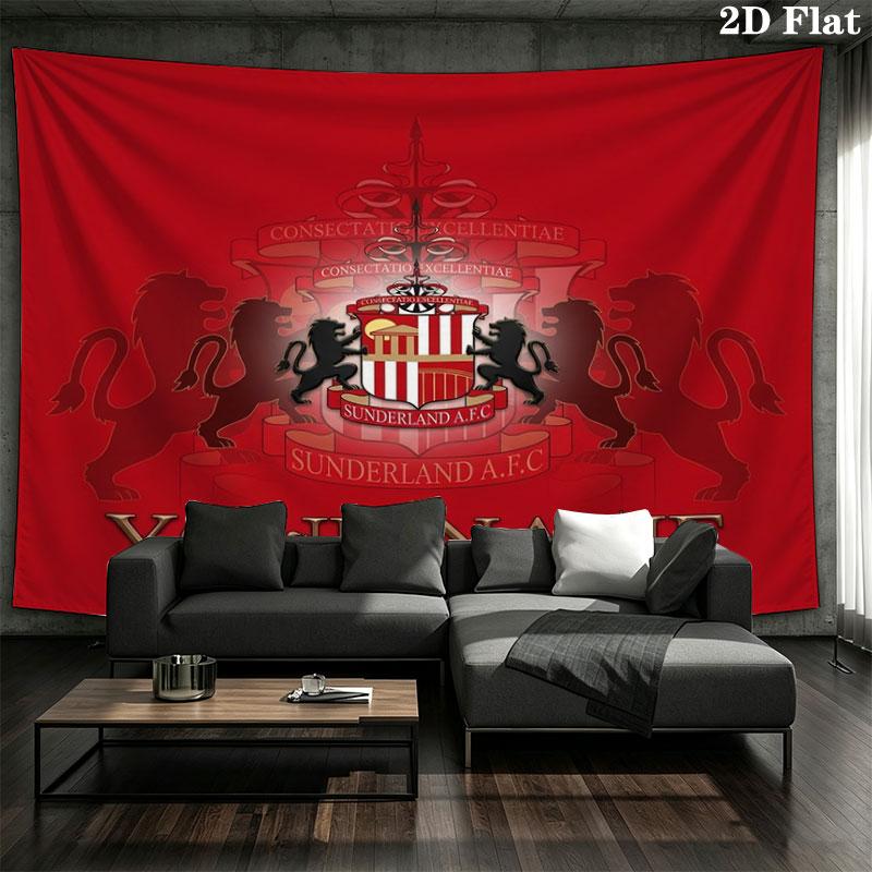 Sunderland A.F Custom Name Wall Tapestry Aesthetic Wall Hanging Printed Fabric Blanket Decorative Tapestries for Bedroom Living Room Home Decor